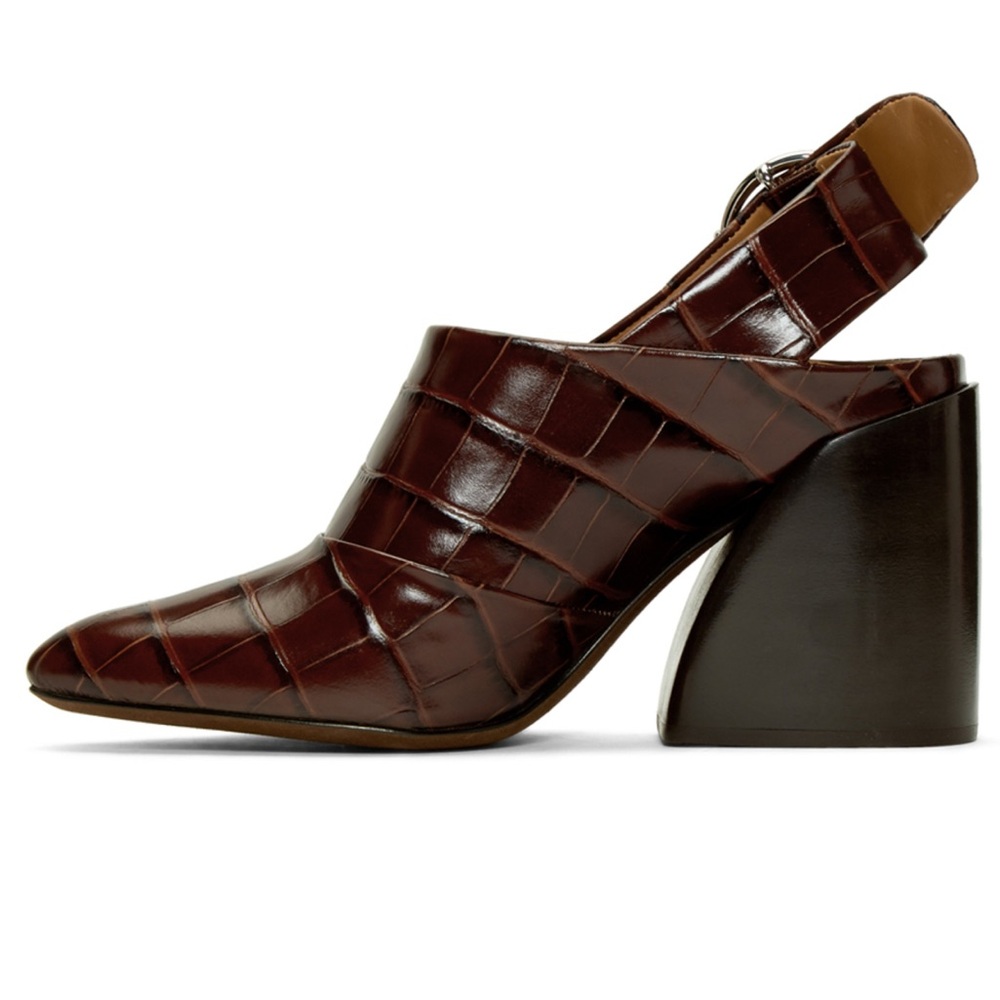 CHLOÉ Tan Wave Slingback Mules - Picture 9 of 10